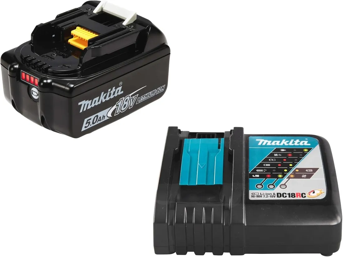Makita BL1850B Kit de Batería y Cargador 18 V 5 Ah LXT Litio Ion